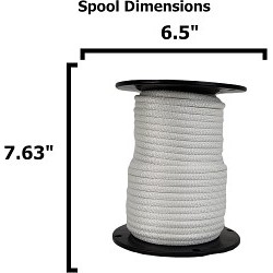 Quality Nylon Rope QNR1108 Rope, 5/16 in Dia, 100 ft Spool Length, White, Polyester